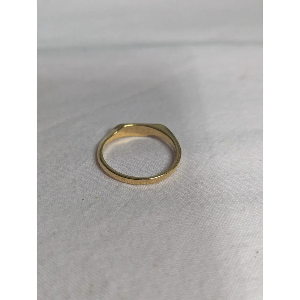 turquoise white inlay band Womens gold‎ ring size 5 unisex mens